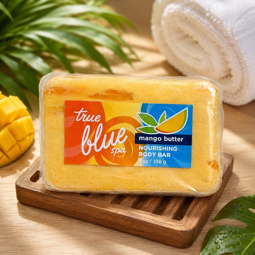 Bath & Body Works True Blue Spa Mango Butter Body Bar 7oz Rare Collectible New
